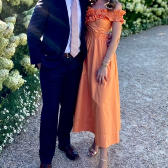 Sovere Rapture Maxi Dress Off the Shoulder Ruffle Orange - Picture 14 of 16